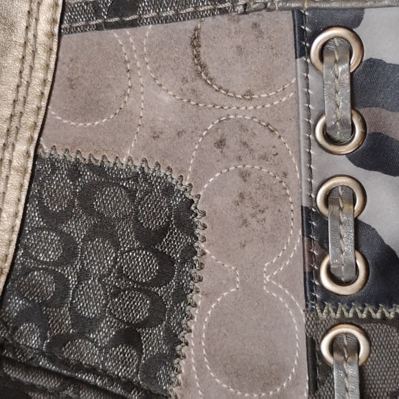 Coach Zoe Metallic Patchwork Shoulder Purse / lightly used - Picture 9 of 10